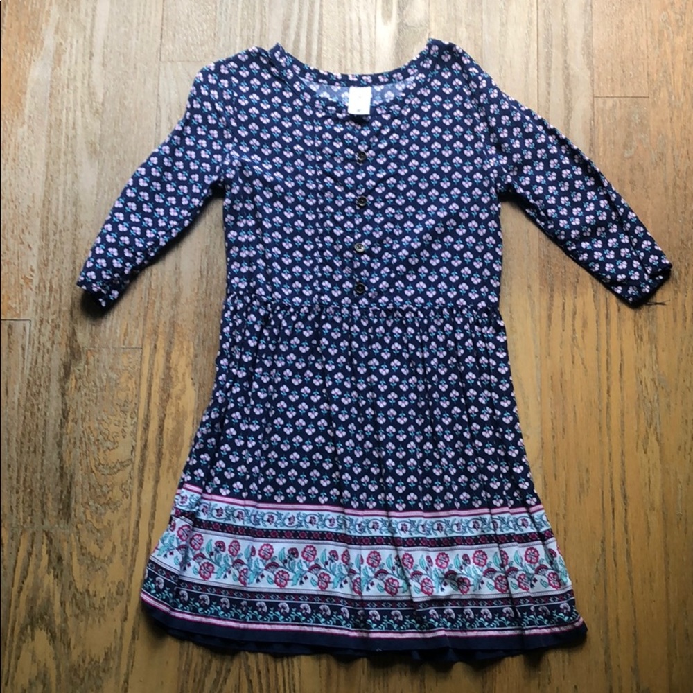 Girls 5T Carter’s Dress Navy Blue with Pink Floral